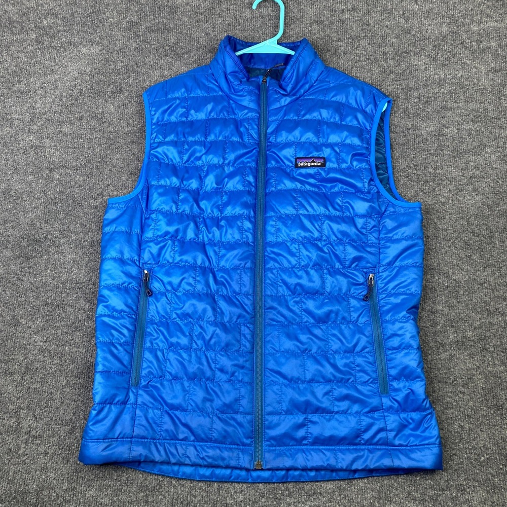 Patagonia Nano Puff Vest Mens Medium Blue Quilted Primaloft Full Zip 84241